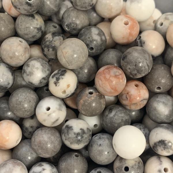 Edelsteen kraal natural zebra jasper rond 8mm-Kraaltjes van Renate