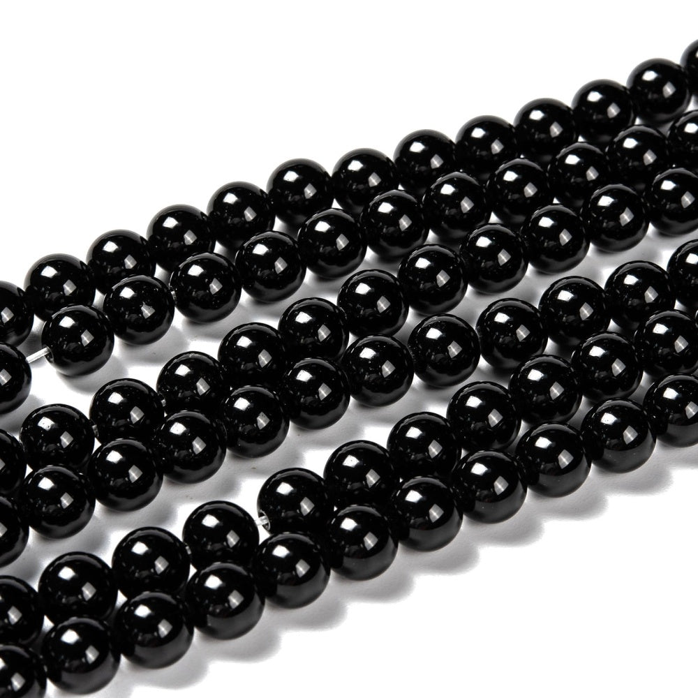 Edelsteen kraal obsidiaan zwart rond 8mm-Kralen-Kraaltjes van Renate