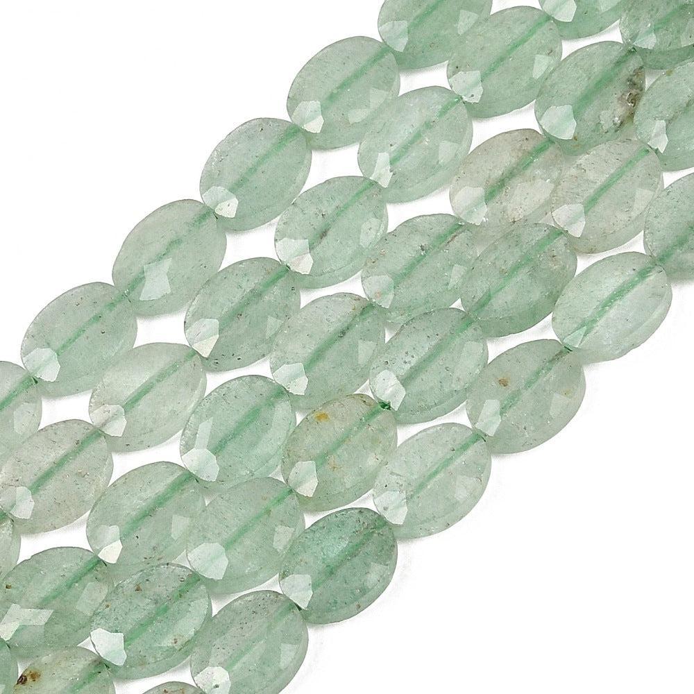 Edelsteen kraal ovaal facet Aventurijn 8mm - per stuk-Kralen-Kraaltjes van Renate