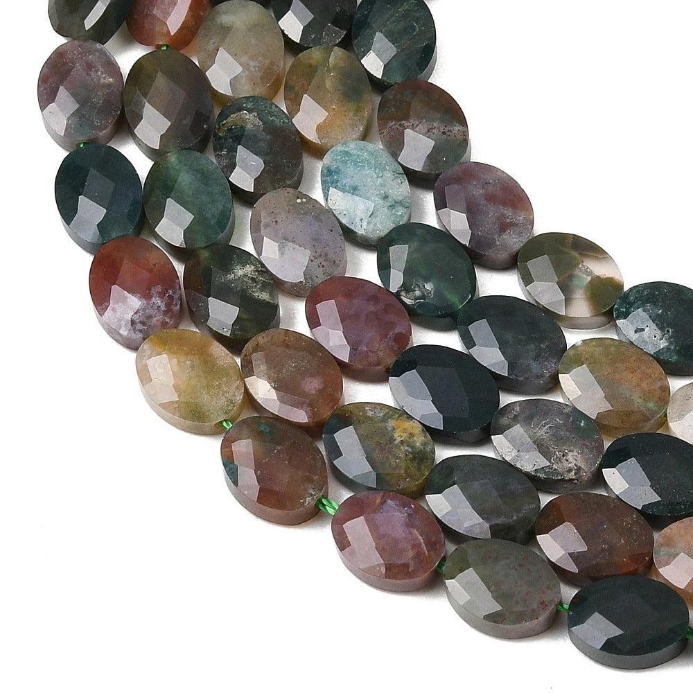 Edelsteen kraal ovaal facet Indian Agaat 8mm - per stuk-Kralen-Kraaltjes van Renate