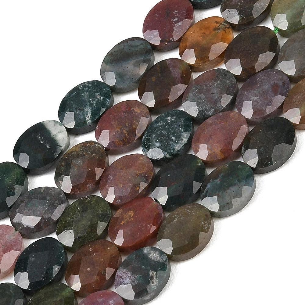 Edelsteen kraal ovaal facet Indian Agaat 8mm - per stuk-Kralen-Kraaltjes van Renate