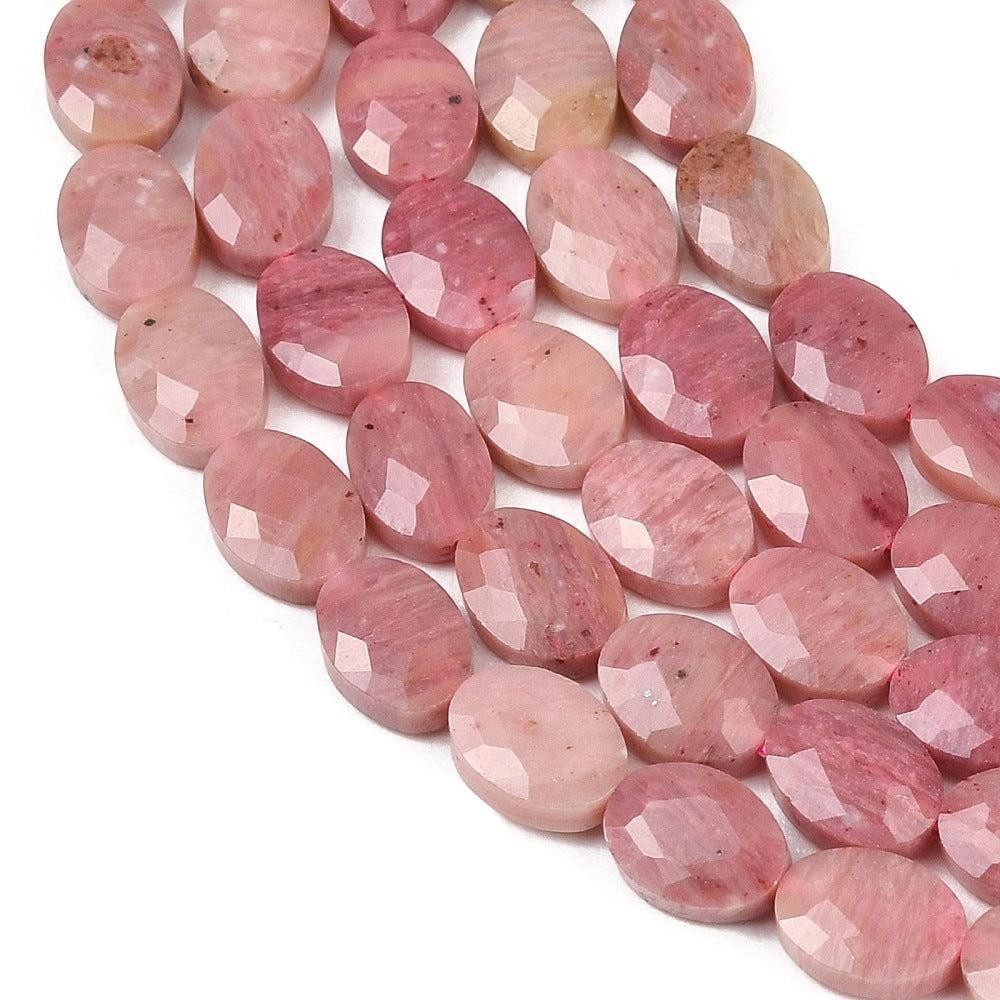 Edelsteen kraal ovaal facet Rhodoniet 8mm - per stuk-Kralen-Kraaltjes van Renate