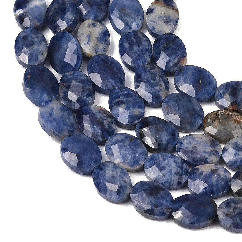 Edelsteen kraal ovaal facet Sodaliet 8mm - per stuk-Kralen-Kraaltjes van Renate