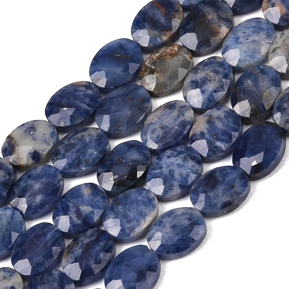 Edelsteen kraal ovaal facet Sodaliet 8mm - per stuk-Kralen-Kraaltjes van Renate