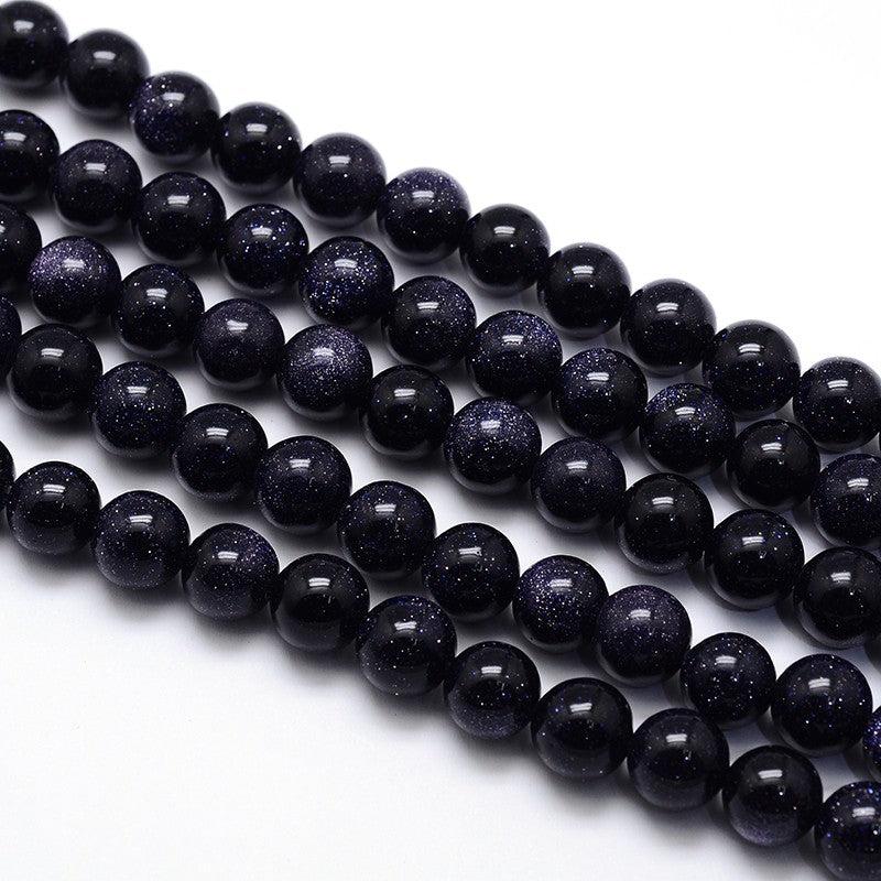 Edelsteen kraal rond goldstone blue 8mm-Kralen-Kraaltjes van Renate