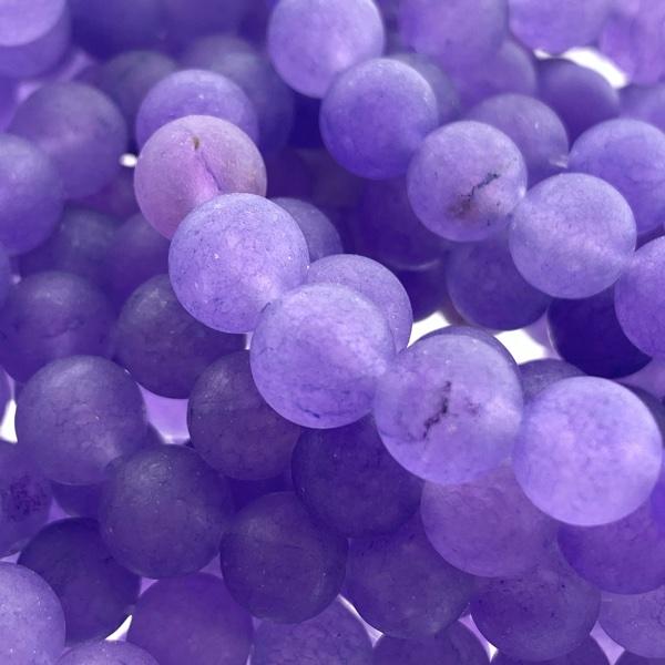 Edelsteen kraal rond jade frosted purple 8mm-Kraaltjes van Renate