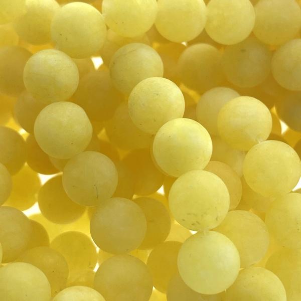 Edelsteen kraal rond jade frosted yellow 8mm-Kraaltjes van Renate