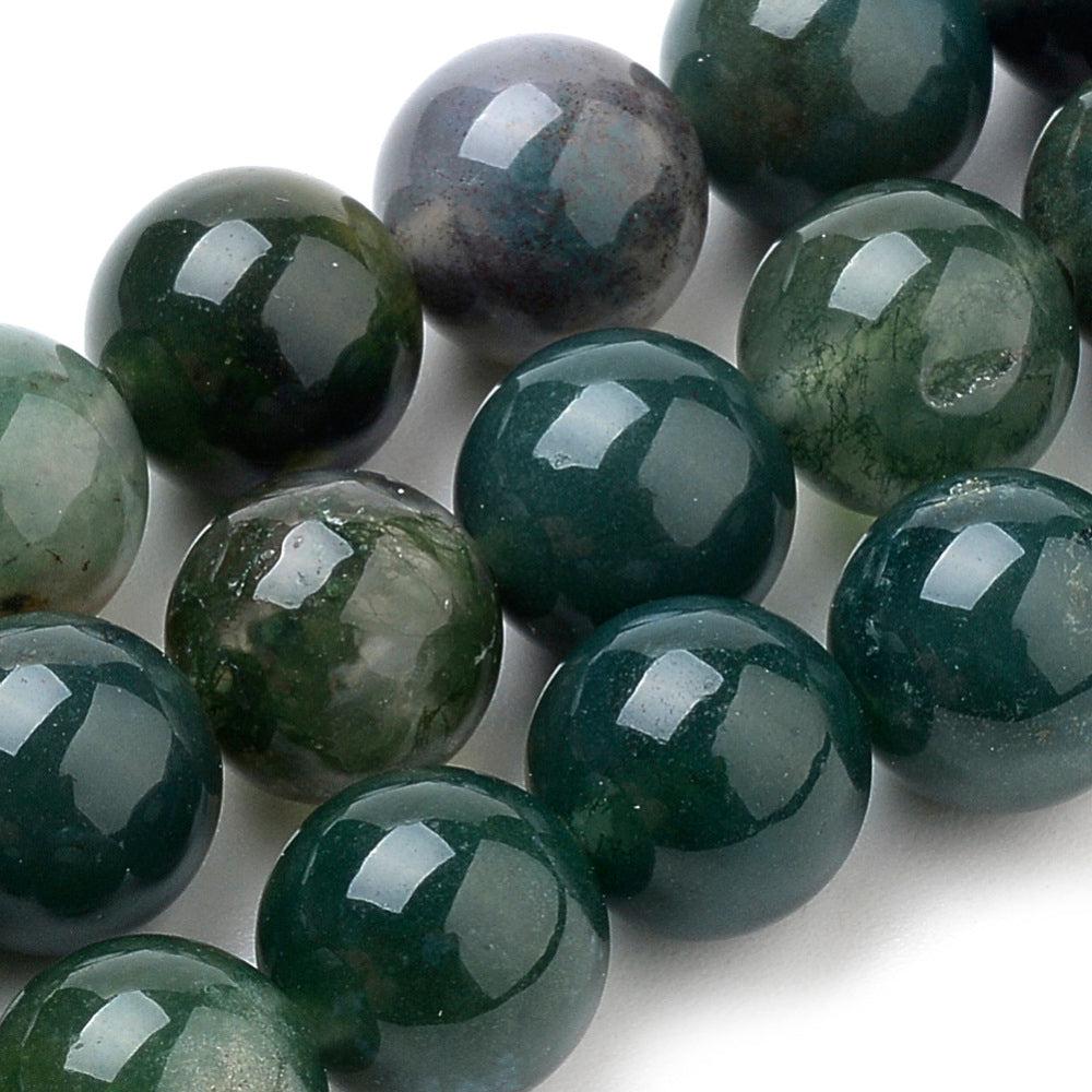 Edelsteen kraal rond moss agaat 8mm-Kralen-Kraaltjes van Renate