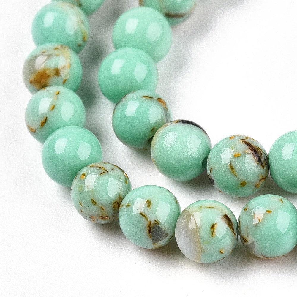 Edelsteen kraal turquoise rond 4mm - 24 stuks-Kralen-Kraaltjes van Renate