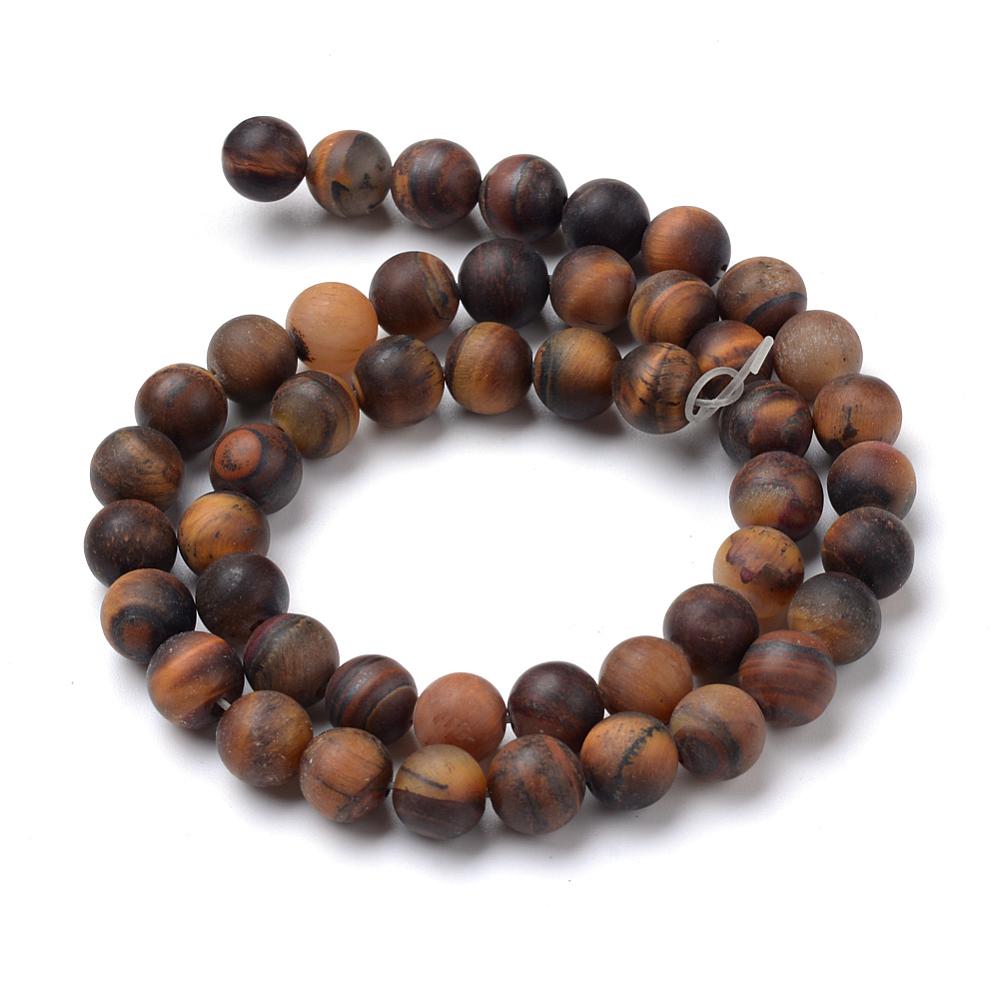 tijgeroog Rond Mat 4mm - 25 stuks-Kralen-Kraaltjes van Renate