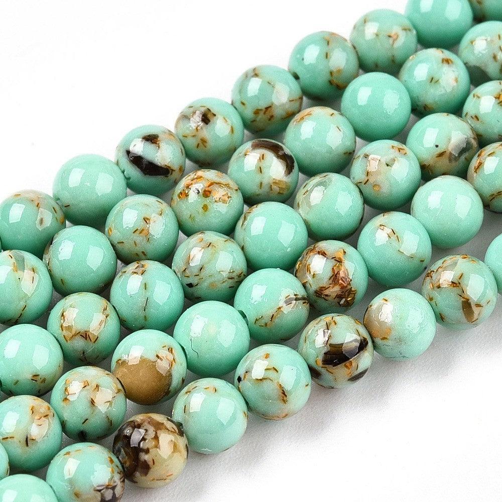 Edelsteen kraal turquoise rond 4mm - 24 stuks-Kralen-Kraaltjes van Renate