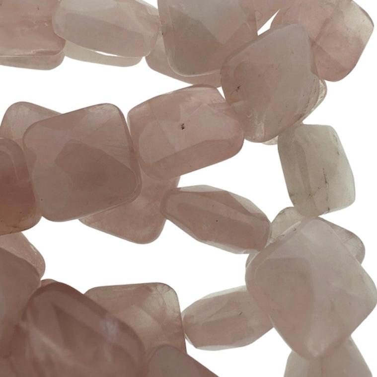 Edelsteen kraal vierkant Rose Quartz 12mm-Kralen-Kraaltjes van Renate