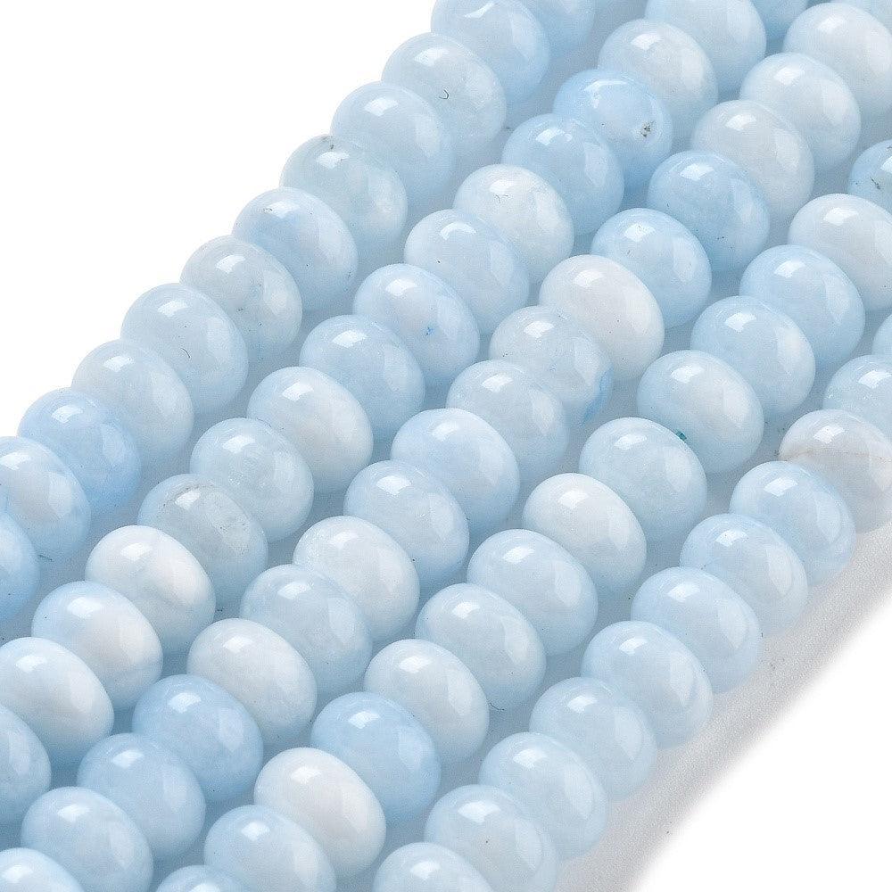 Edelsteen kralen Jade licht blauw 8x5mm- per stuk-Kralen-Kraaltjes van Renate