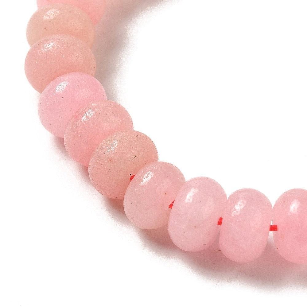 Edelsteen kralen Jade licht roze 8x5mm- per stuk-Kralen-Kraaltjes van Renate