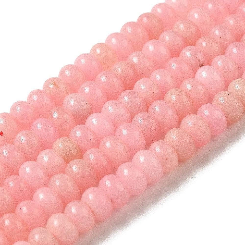 Edelsteen kralen Jade licht roze 8x5mm- per stuk-Kralen-Kraaltjes van Renate