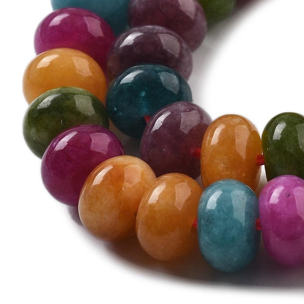 Edelsteen kralen Jade mix 8x5mm- 10 stuks-Kralen-Kraaltjes van Renate