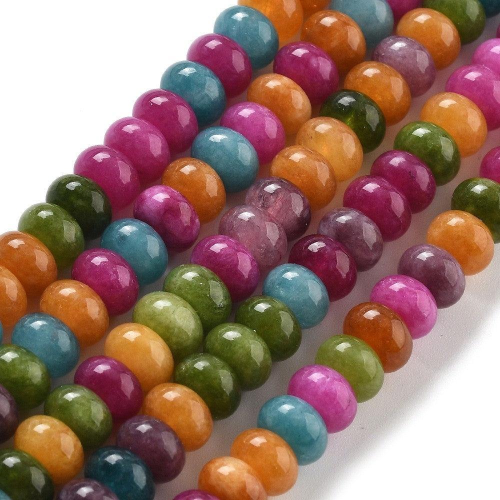 Edelsteen kralen Jade mix 8x5mm- 10 stuks-Kralen-Kraaltjes van Renate