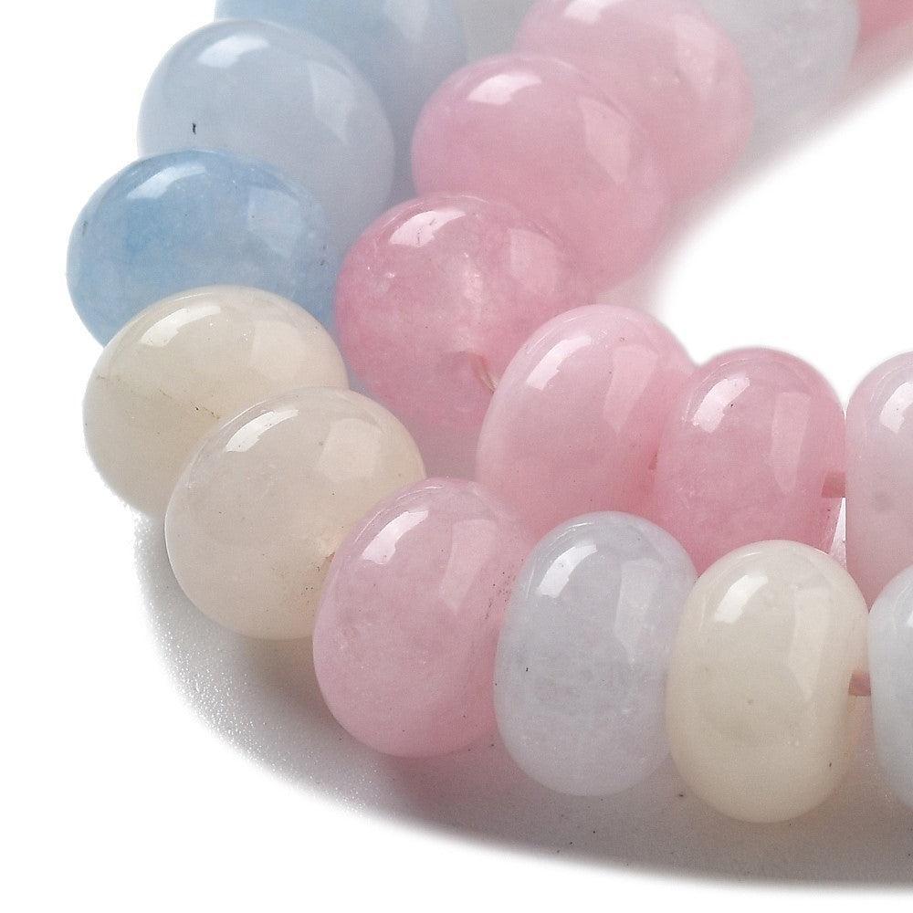 Edelsteen kralen Jade pastel mix 8x5mm- 10 stuks-Kralen-Kraaltjes van Renate