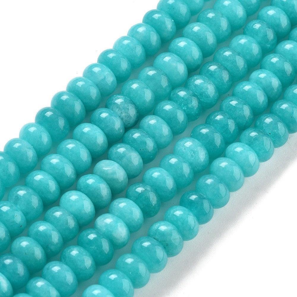 Edelsteen kralen Jade turquoise 8x5mm- per stuk-Kralen-Kraaltjes van Renate