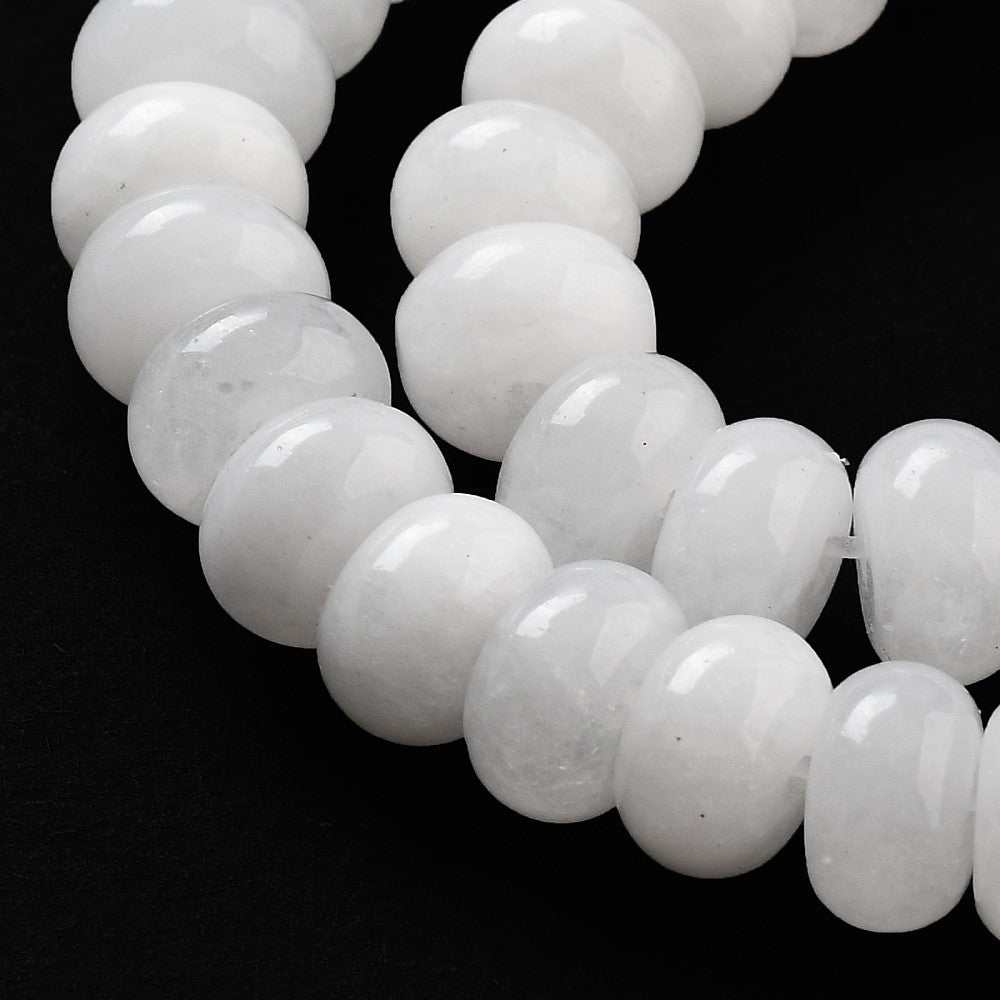 Edelsteen kralen Jade wit 8x5mm- per stuk-Kralen-Kraaltjes van Renate