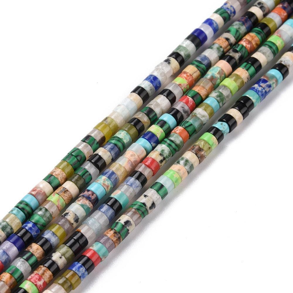 Edelsteen kralen disc multicolor 4mm- 10 stuks-Kralen-Kraaltjes van Renate