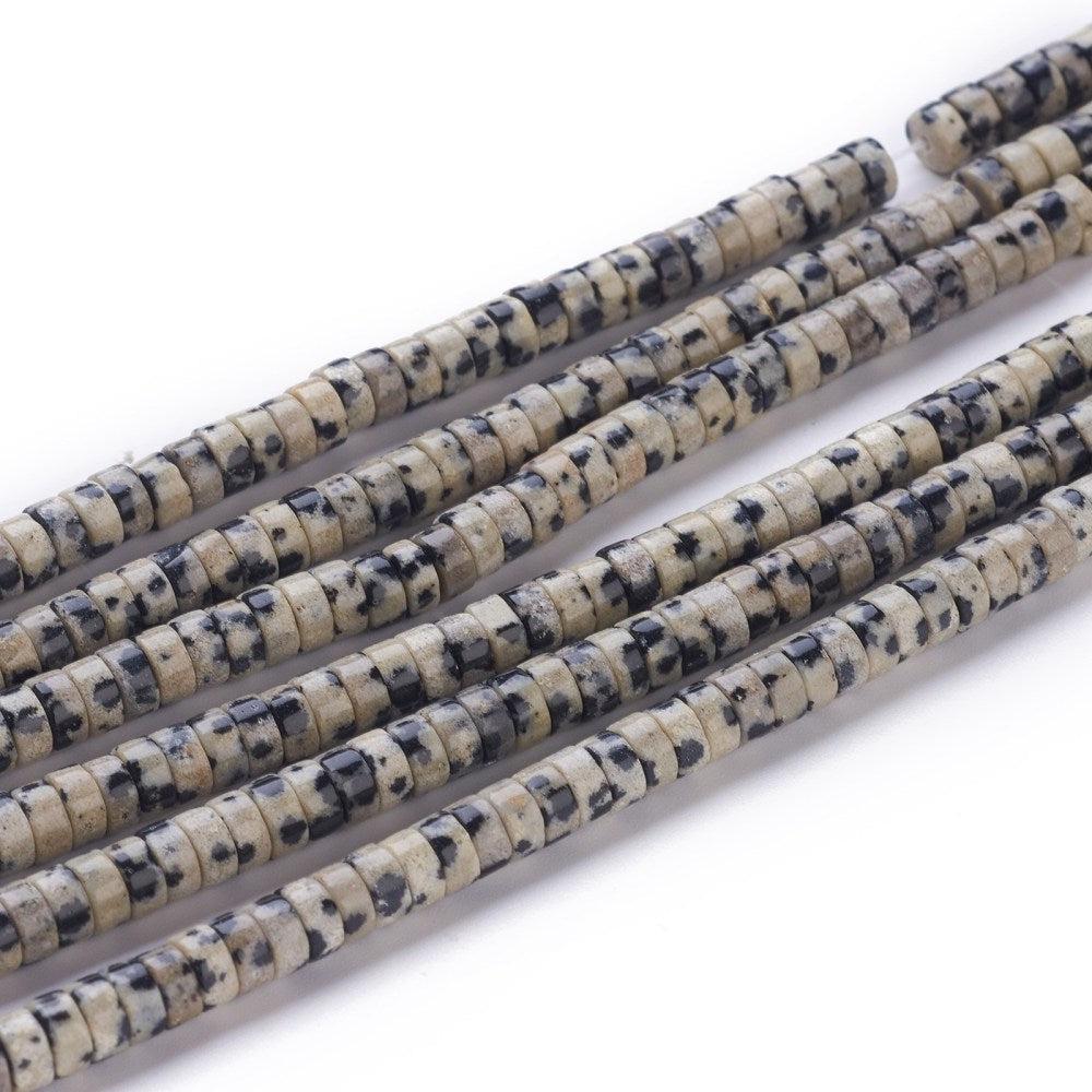 Edelsteen kralen discs dalmatiër 4x2mm- per 10 stuks-Kralen-Kraaltjes van Renate