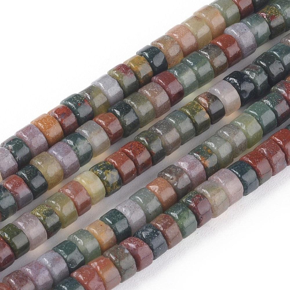 Edelsteen kralen discs gekleurd 4x2mm- per 10 stuks-Kralen-Kraaltjes van Renate
