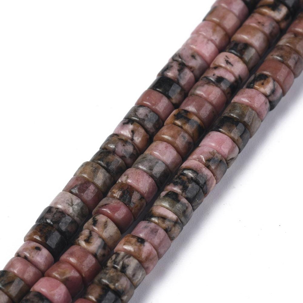 Edelsteen kralen discs rhodonite 4x2mm- per 10 stuks-Kralen-Kraaltjes van Renate