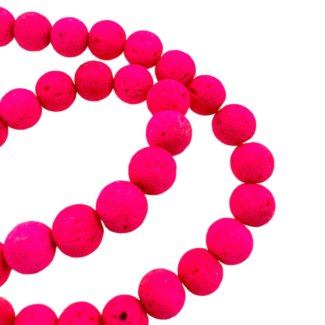 Edelsteen lava rock roze 8mm-Kralen-Kraaltjes van Renate