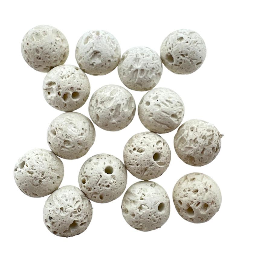 Edelsteen lava rock wit 10mm-Kralen-Kraaltjes van Renate