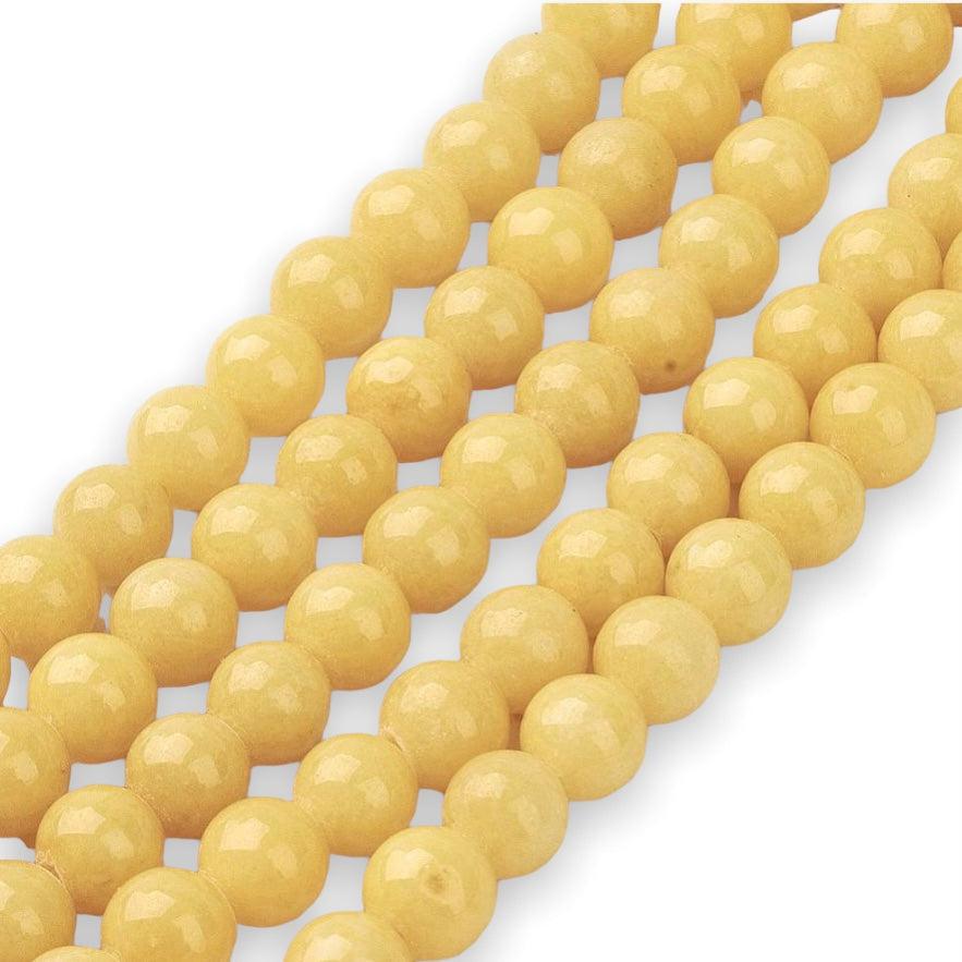 Edelsteen mashan jade geel 6mm - 10 stuks-Kralen-Kraaltjes van Renate