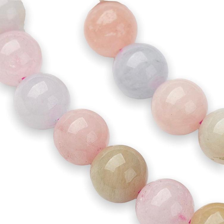 Edelsteen morganite pastel multicolor 6mm - 10 stuks-Kralen-Kraaltjes van Renate