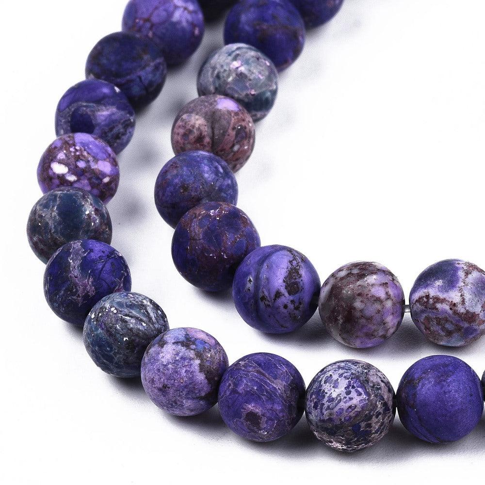 Edelsteen natural turquoise matt indigo 6mm - 10 stuks-Kralen-Kraaltjes van Renate
