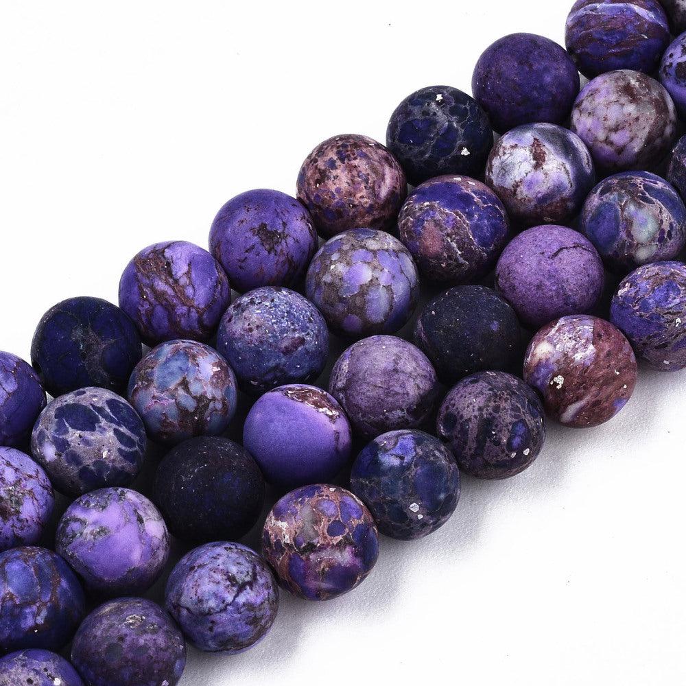 Edelsteen natural turquoise matt indigo 6mm - 10 stuks-Kralen-Kraaltjes van Renate