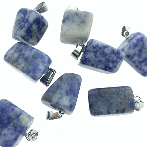 Edelsteen nugget Blue Spot Stone met haakje 15-35mm-Kraaltjes van Renate
