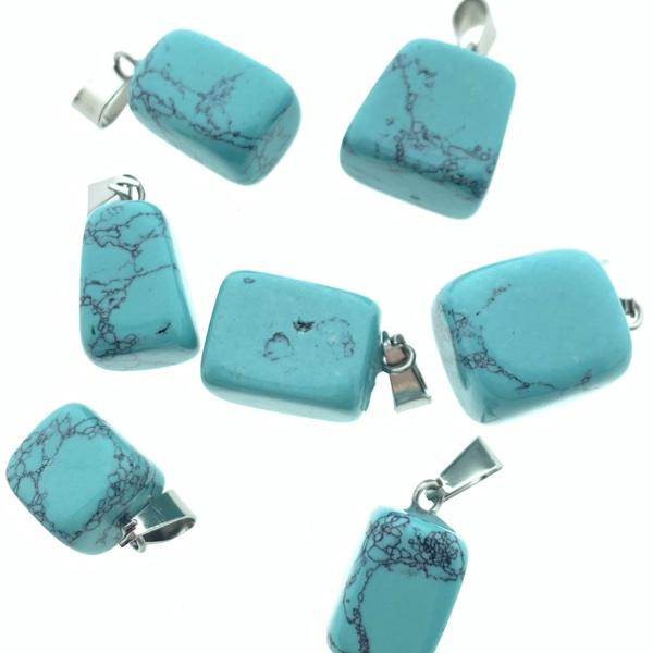 Edelsteen nugget Turquoise met haakje 15-35mm-Kraaltjes van Renate