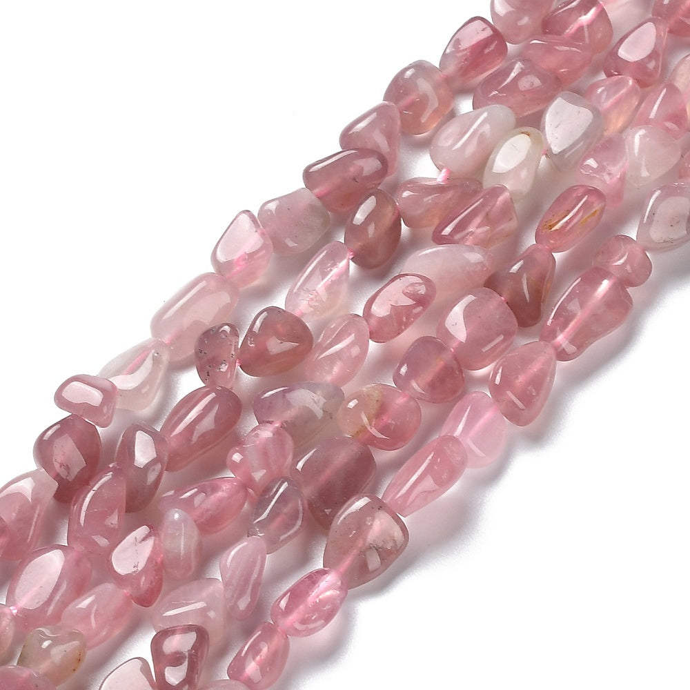 Edelsteen nuggets rose quartz 7,5x8mm- per stuk-Kralen-Kraaltjes van Renate