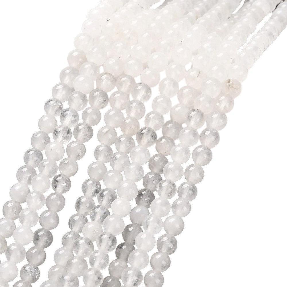 Edelsteen opaal witte jade kraal rond 4mm - per 20 stuks-Kralen-Kraaltjes van Renate