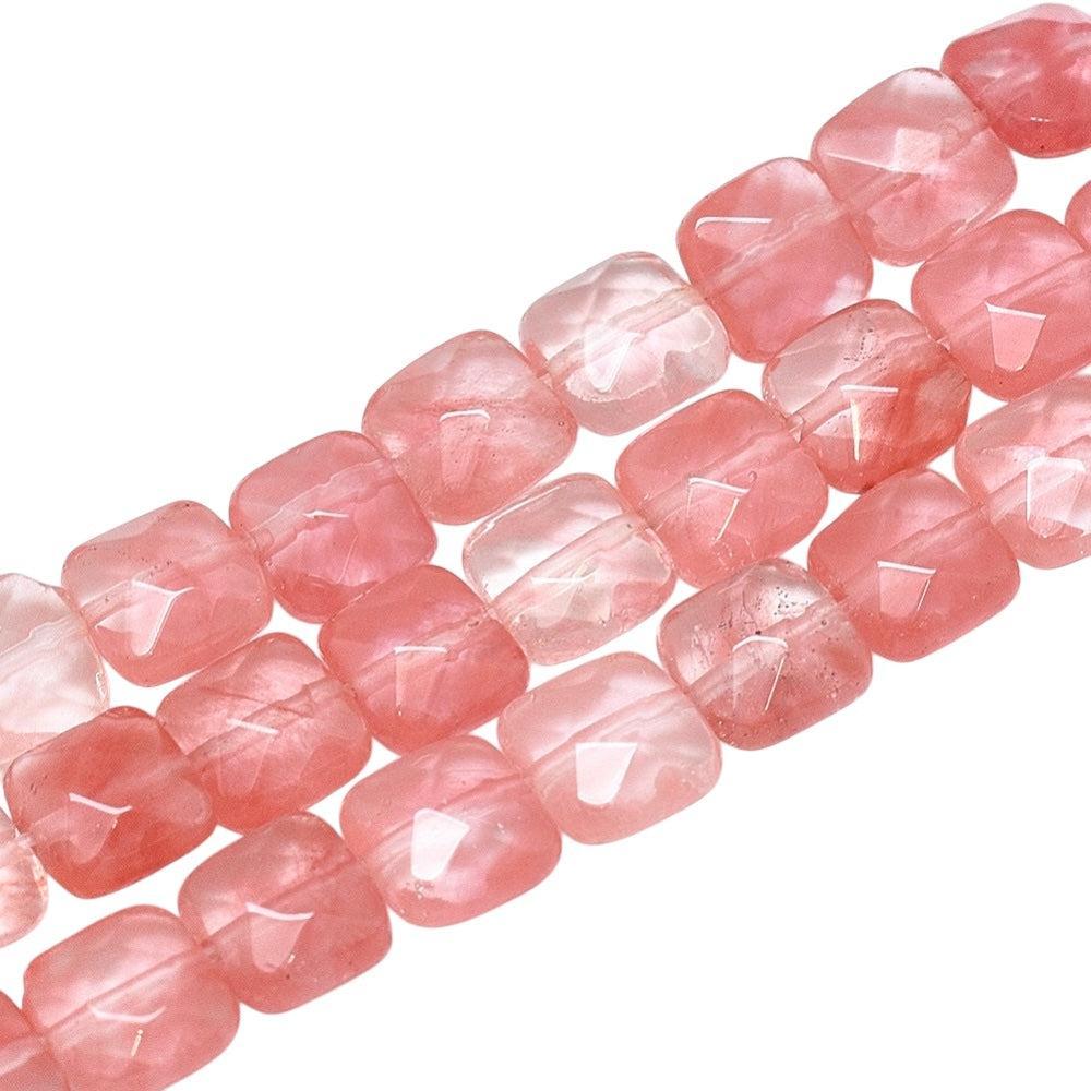Edelsteen quartz 8mm faceted cherry - per stuk-Kralen-Kraaltjes van Renate