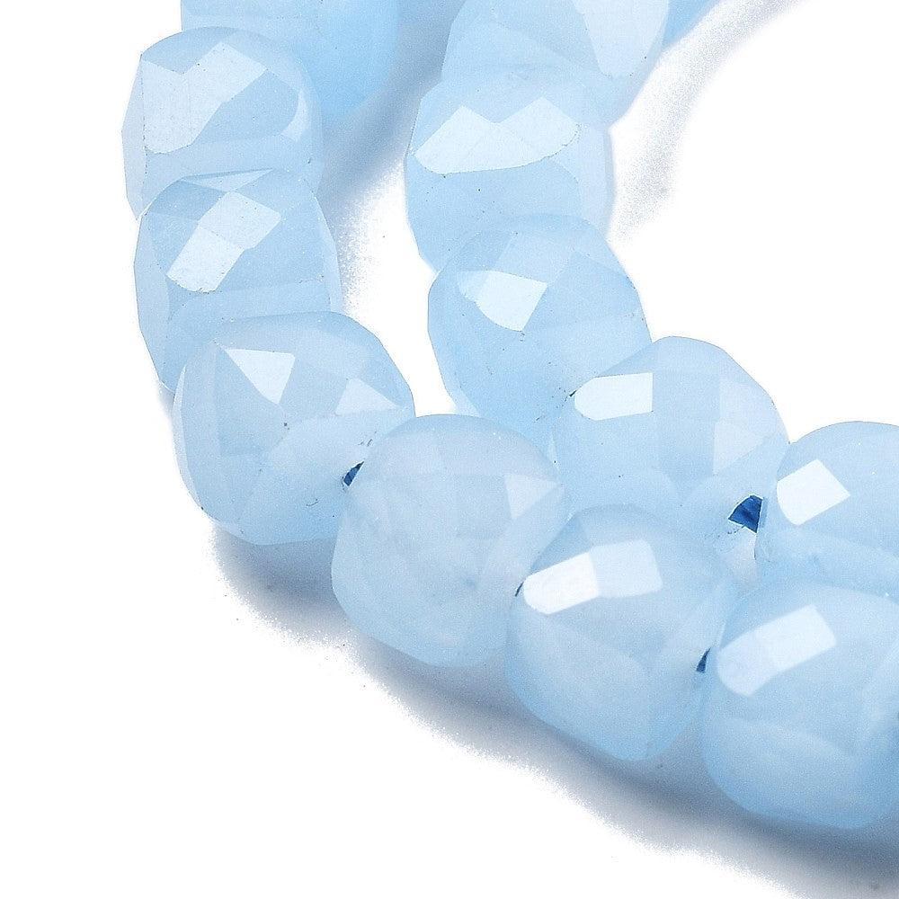 Edelsteen quartz blauw faceted cube 7mm- per stuk-Kralen-Kraaltjes van Renate