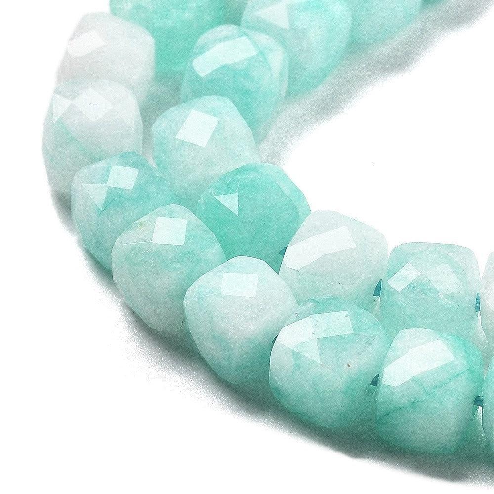 Edelsteen quartz turquoise faceted cube 7mm- per stuk-Kralen-Kraaltjes van Renate