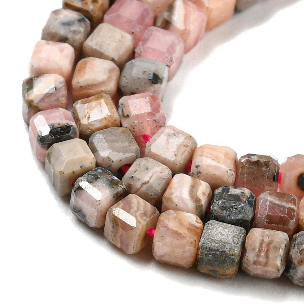 Edelsteen rhodoniet faceted Vierkant 2mm - per streng (± 165 stuks)-Kralen-Kraaltjes van Renate