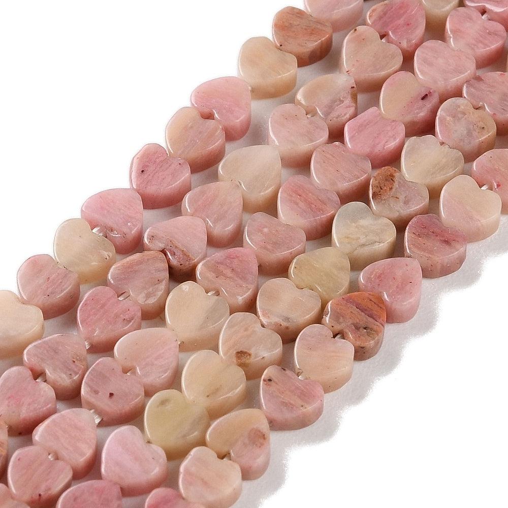 Edelsteen rhodoniet kraal hartje 4x2mm- per stuk-bedels-Kraaltjes van Renate