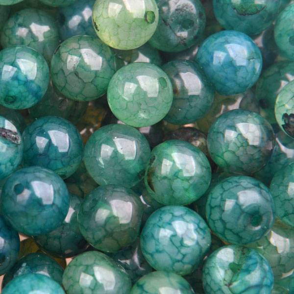 Edelsteen rond Agaat crackle aqua groen 8mm-Kraaltjes van Renate