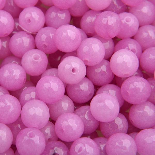 Edelsteen rond Faceted pink orchid 8mm-Kraaltjes van Renate