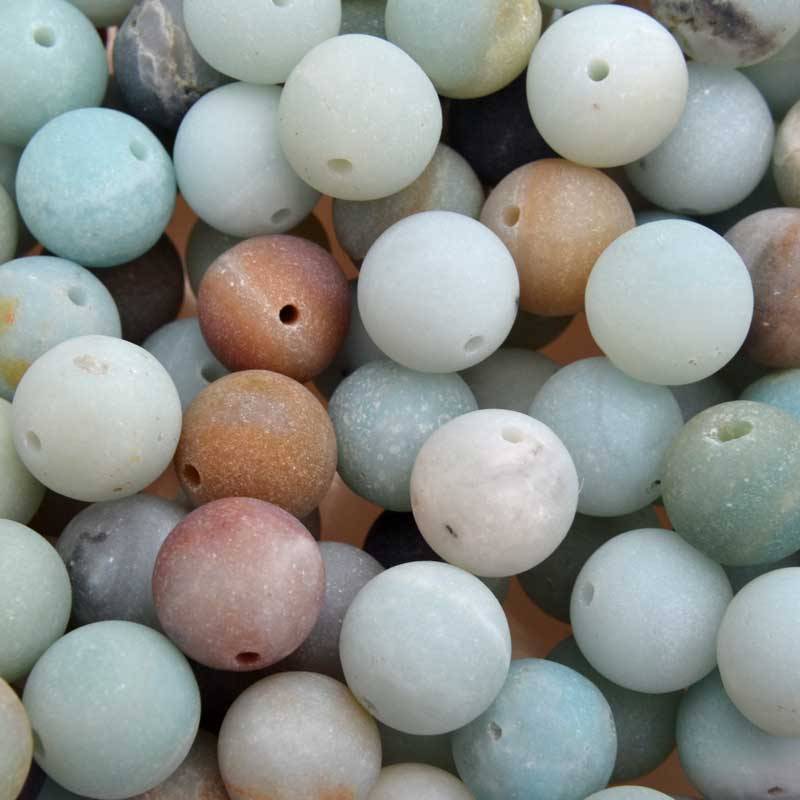 Edelsteen rond Frosted Amazoniet 10mm-Kraaltjes van Renate