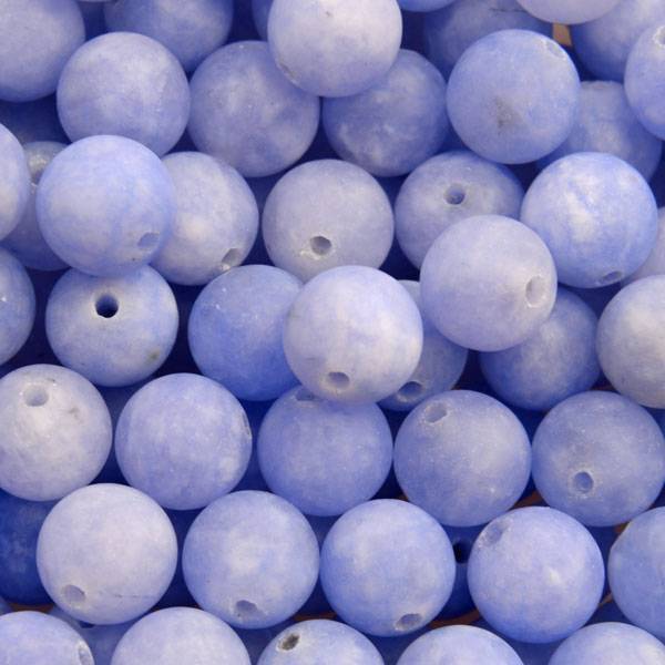 Edelsteen rond Frosted Jade lavender blue 8mm-Kraaltjes van Renate