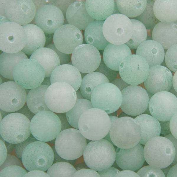 Edelsteen rond Frosted Jade light green 8mm-Kraaltjes van Renate