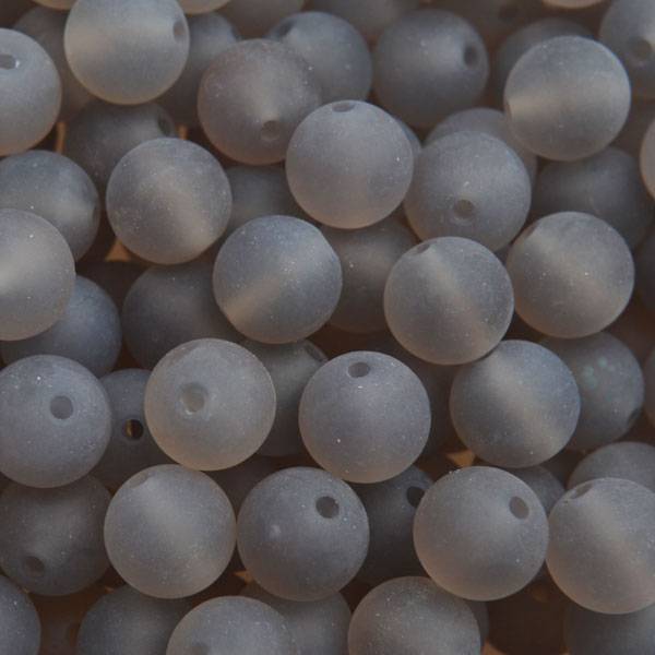 Edelsteen rond Frosted agaat grijs 8mm-Kraaltjes van Renate