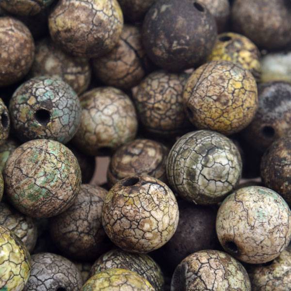 Edelsteen rond Frosted cream brown green Agaat 10mm-Kraaltjes van Renate